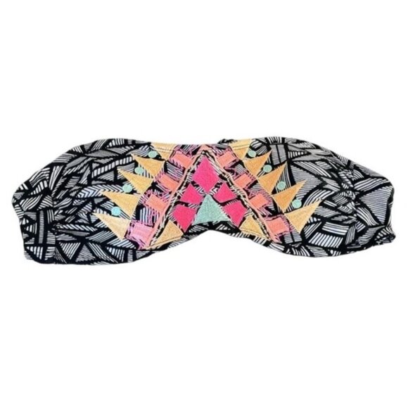 Xhilaration Strapless Bikini Top Tribal Vibes XS Padded Cups Geo Print - Picture 1 of 5